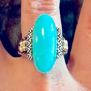 Barbara Bixby Amazonite Sterling Silver and 18k gold ring